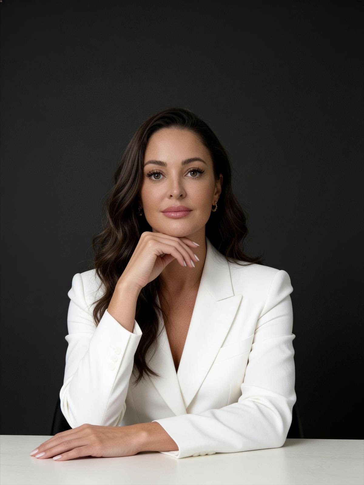 Eutemia Stockman, founder of The Aura, in a white blazer